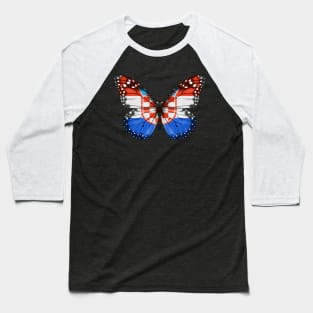 Croatian Flag  Butterfly - Gift for Croatian From Croatia Baseball T-Shirt